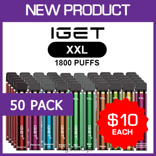 IGET sale-велепродаја ккл - 1800 пуффс - 50 паковање LVJ84B477 IGET