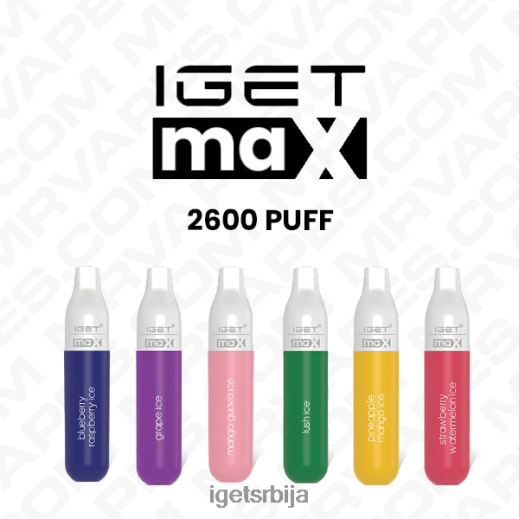 IGET wholesale-распродаја максималних вапе за једнократну употребу на велико (2300 пуффс) LVJ84B622 IGET