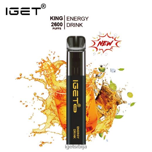 IGET vape sale-вапе сале кинг - 2600 пуффс LVJ84B567 IGET енергетско пиће лед