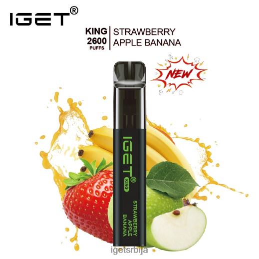 IGET discount-вапе укуси краљ - 2600 пуффс LVJ84B649 IGET јагода јабука банана лед
