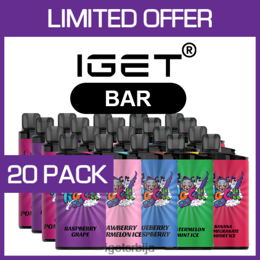 IGET vape flavours-вапе сале бар - 3500 пуффс - 20 пак LVJ84B483 IGET