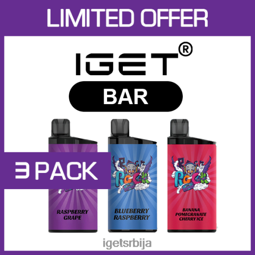 IGET discount-продавница бар - 3500 пуффс - 3 ком LVJ84B464 IGET