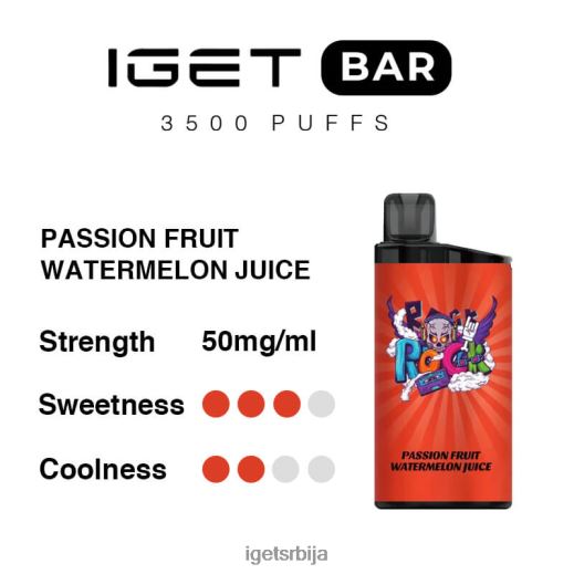 IGET puff-вапе флаворс бар 3500 пуффс LVJ84B289 IGET маракуја сок од лубенице
