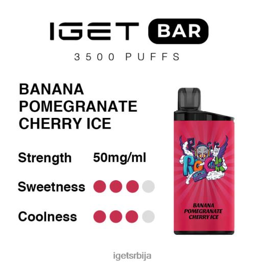 IGET store-пуфф бар 3500 пуффс LVJ84B295 IGET банана нар трешња лед