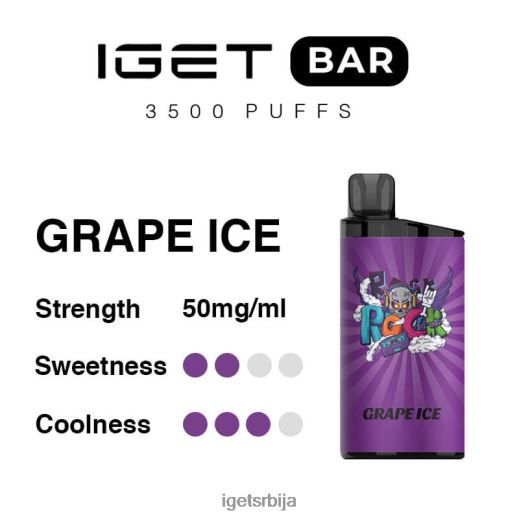 IGET vape flavours-продавница бар 3500 пуффс LVJ84B300 IGET грожђани лед