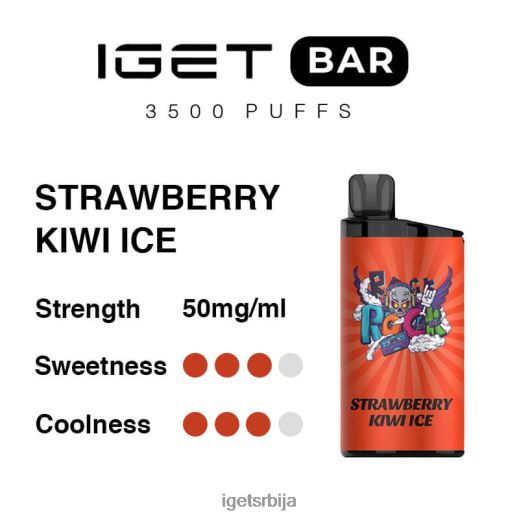 IGET bar sale-вапе флаворс бар 3500 пуффс LVJ84B303 IGET лед од кивија од јагоде