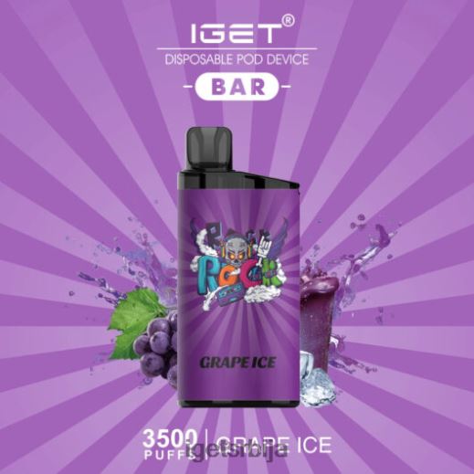 IGET wholesale-вапе флаворс бар - 3500 пуффс LVJ84B453 IGET грожђани лед