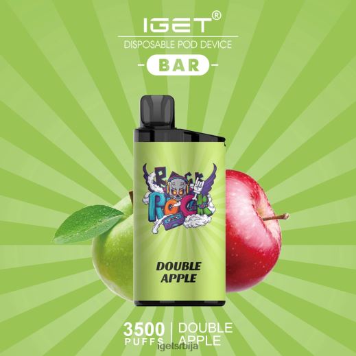 IGET wholesale-попуст бар - 3500 пуффс LVJ84B514 IGET дупла јабука