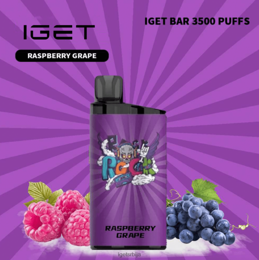 IGET bar discount-попуст бар - 3500 пуффс LVJ84B549 IGET грожђе малине