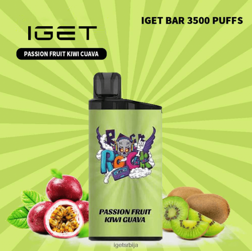 discount IGET vapes-продаја бар - 3500 пуффс LVJ84B615 IGET маракује киви гуава