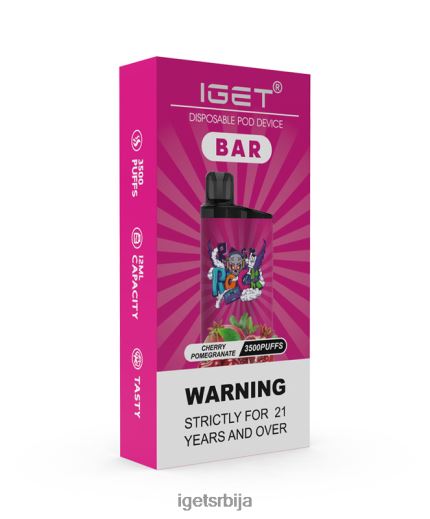 IGET vape flavours-пуфф бар LVJ84B155 IGET трешња нар