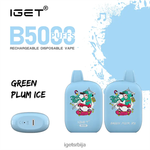 discount IGET vapes-продаја б5000 LVJ84B311 IGET лед од зелене шљиве