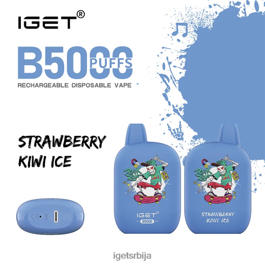 IGET vape flavours-продавница б5000 LVJ84B314 IGET лед од кивија од јагоде
