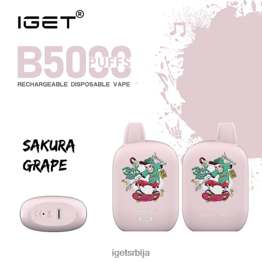 IGET bar sale-вапе укуси б5000 LVJ84B317 IGET сакура грожђе