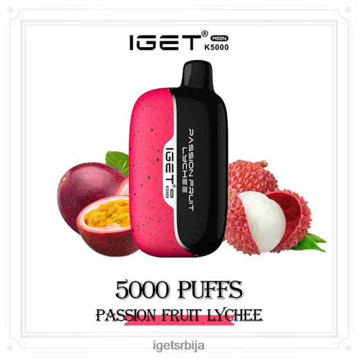 IGET vape flavours-распродаја моон 5000 пуффс LVJ84B220 IGET маракуја личи