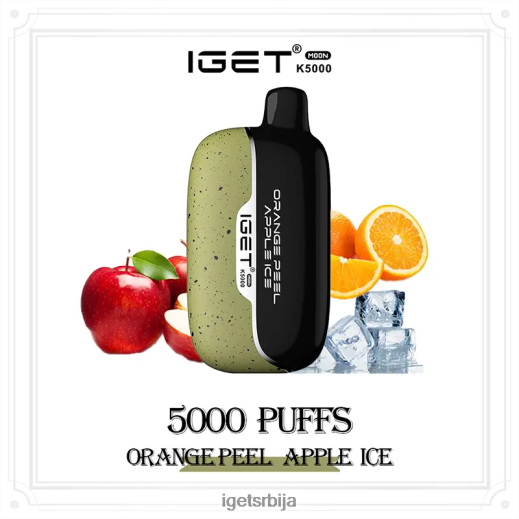 IGET store-пуфф моон 5000 пуффс LVJ84B225 IGET кора од поморанџе јабука лед