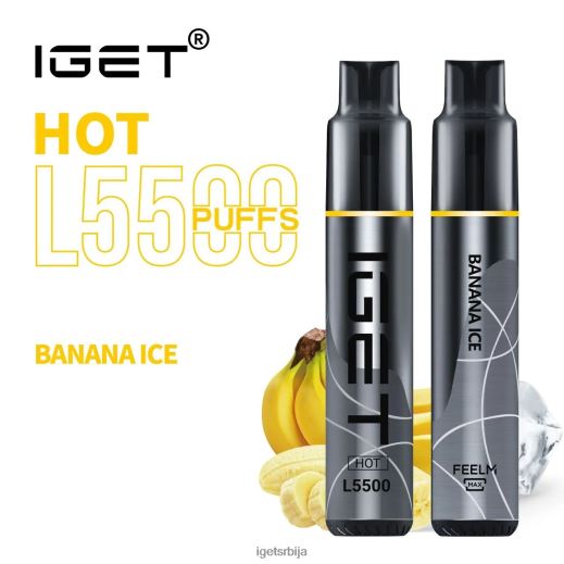IGET puff-вапе укуси врући - 5500 пуффс LVJ84B467 IGET лед од банане