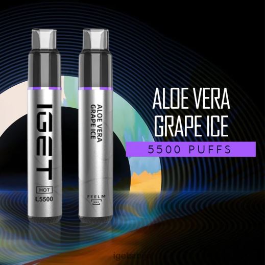 IGET vape flavours-попуст вруће - 5500 пуффс LVJ84B584 IGET алое вера грожђани лед
