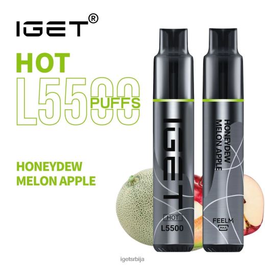 IGET sale-вапе укуси врући - 5500 пуффс LVJ84B593 IGET медова диња јабука