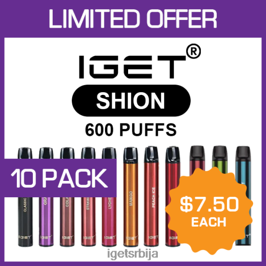 IGET puff-попуст схион - 600 пуффс - 10 паковање LVJ84B507 IGET