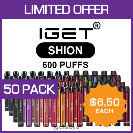 discount IGET vapes-велепродаја схион - 600 пуффс - 50 паковање LVJ84B505 IGET