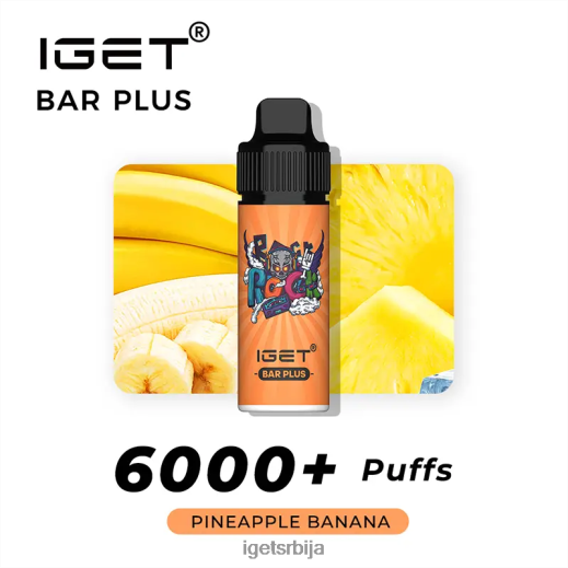 IGET discount-вапе флаворс бар плус - 6000 пуффс LVJ84B600 IGET ананас банана