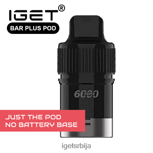 IGET vape sale-велепродајни бар плус - само махуна - лед од лубенице - 6000 удисаја (без батерије) LVJ84B673 IGET само лед од лубенице