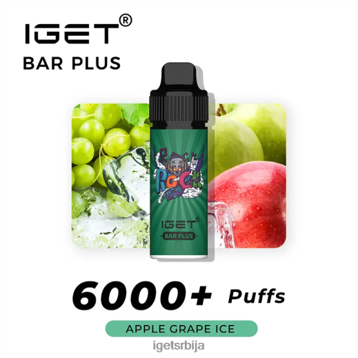 IGET store-вапе сале бар плус 6000 пуффс LVJ84B235 IGET јабука грожђа лед