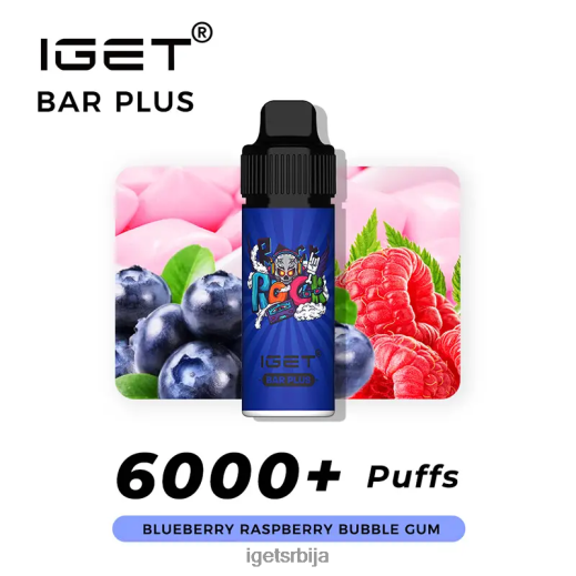 IGET vape flavours-вапе флаворс бар плус 6000 пуффс LVJ84B240 IGET боровница малина жвакаћа гума