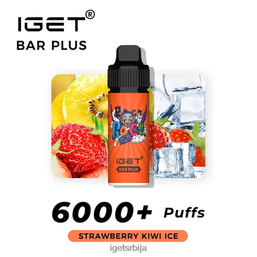 IGET sale-продаја бар плус 6000 пуффс LVJ84B241 IGET лед од кивија од јагоде