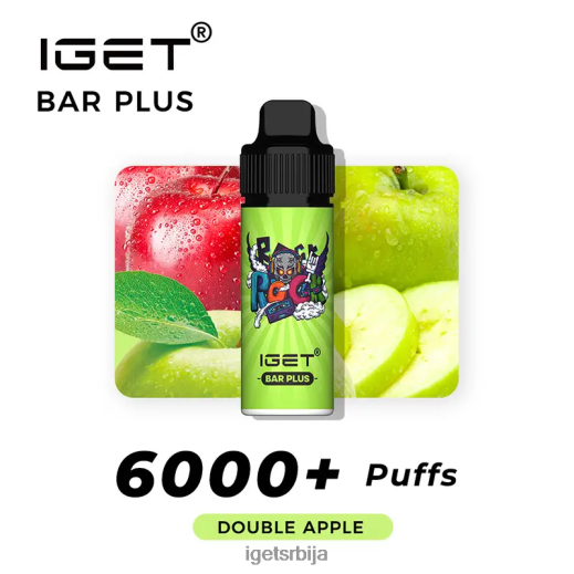 IGET store-попуст бар плус 6000 пуффс LVJ84B245 IGET дупла јабука