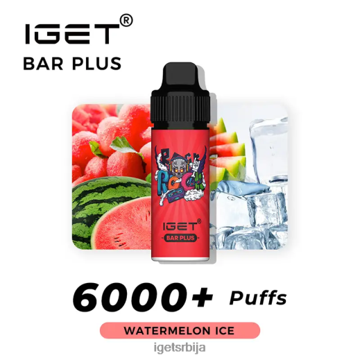 discount IGET vapes-вапе флаворс бар плус 6000 пуффс LVJ84B247 IGET лед од лубенице