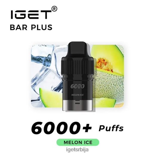 IGET vape flavours-пуфф бар плус под 6000 пуффс LVJ84B260 IGET лед од диње