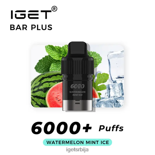 IGET puff-распродаја бар плус под 6000 пуффс LVJ84B269 IGET лубеница лед од нане