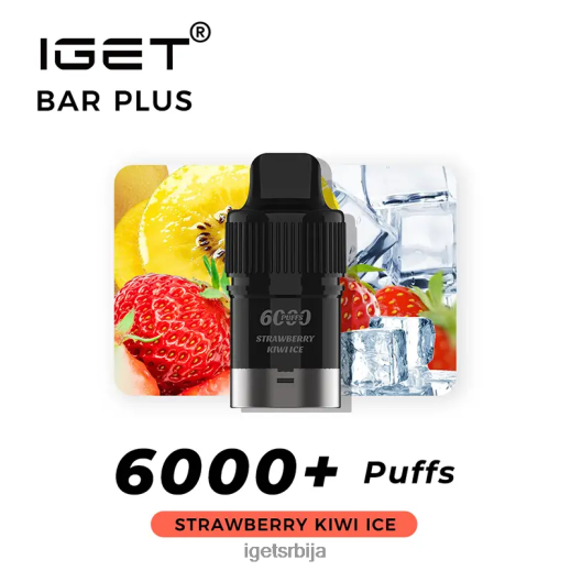 IGET discount-велепродајна плочица без никотина плус под 6000 пуффс LVJ84B376 IGET лед од кивија од јагоде