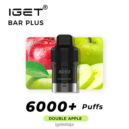 IGET bar discount-попуст без никотинске плочице плус под 6000 пуффс LVJ84B378 IGET дупла јабука