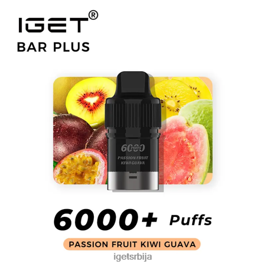 IGET bar sale-велепродајна плочица без никотина плус под 6000 пуффс LVJ84B383 IGET маракуја киви гуава