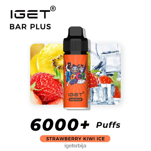 IGET bar discount-вапе продаја без никотина бар плус вапе кит LVJ84B368 IGET лед од кивија од јагоде