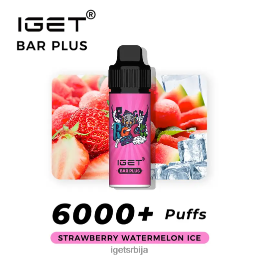IGET puff-велепродаја без никотина бар плус вапе кит LVJ84B369 IGET лед од јагоде лубенице